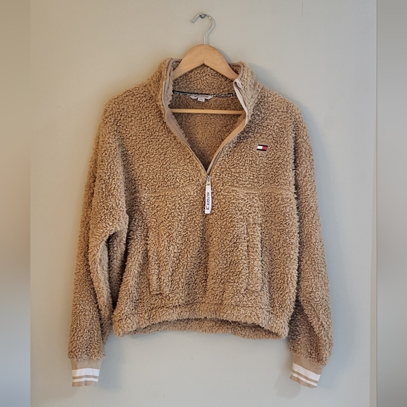 Tommy Hilfiger Sport half zip pullover Sherpa Jacket Medium - Picture 4 of 8